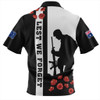 Australia Zip Polo Shirt Anzac Day Lest We Forget Simple Style