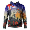 Australia Custom Hoodie -  Anzac Day Soldiers With Australia Flag