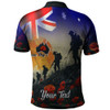 Australia Custom Polo Shirt -  Anzac Day Soldiers With Australia Flag