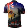 Australia Custom Polo Shirt -  Anzac Day Soldiers With Australia Flag