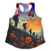 Australia Custom Women Racerback Singlet -  Anzac Day Soldiers With Australia Flag