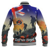 Australia Custom Baseball Jacket -  Anzac Day Soldiers With Australia Flag