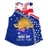 Australia Women Racerback Singlet - Anzac Day Lest We Forget Australia Flag