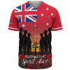 Australia Baseball Shirt - Anzac Day Australian Red Ensign