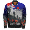 Australia Bomber Jacket - Custom Anzac Day Soldiers With Australia Flag Grunge Style