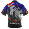 Australia Hawaiian Shirt - Custom Anzac Day Soldiers With Australia Flag Grunge Style