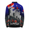 Australia Long Sleeve Polo Shirt - Custom Anzac Day Soldiers With Australia Flag Grunge Style