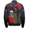Australia Bomber Jacket - Custom Anzac Day Lest We Forget Red Poppies