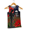 Australia Men Singlet - Anzac Day Lest We Forget Red Poppies