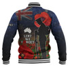 Australia Baseball Jacket - Custom Anzac Day Lest We Forget Red Poppies