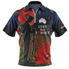 Australia Zip Polo Shirt - Custom Anzac Day Lest We Forget Red Poppies