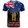 Australia T-Shirt - Anzac Day Keeping The Spirit Alive With Australia Flag