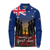 Australia Long Sleeve Polo Shirt - Anzac Day Keeping The Spirit Alive With Australia Flag