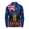 Australia Long Sleeve Polo Shirt - Anzac Day Keeping The Spirit Alive With Australia Flag