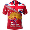 Australia Polo Shirt - Anzac Day Lest We Forget Australian Red Ensign