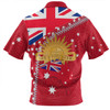 Australia Zip Polo Shirt - Anzac Day Lest We Forget Australian Red Ensign