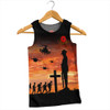 Australia Men Singlet Anzac Lest We Forget Sunset Soldiers Army