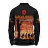 Australia Long Sleeve Polo Shirt Anzac Lest We Forget Sunset Soldiers Army