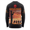 Australia Long Sleeve T-shirt Anzac Lest We Forget Sunset Soldiers Army