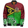 Vanuatu Bomber Jacket - Custom Vanuatu Seal With Aboriginal Patterns Style