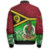 Vanuatu Bomber Jacket - Custom Vanuatu Seal With Aboriginal Patterns Style