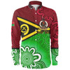 Vanuatu Long Sleeve Shirt - Custom Vanuatu Seal With Aboriginal Patterns Style