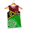 Vanuatu Men Singlet - Custom Vanuatu Seal With Aboriginal Patterns Style