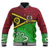 Vanuatu Baseball Jacket - Custom Vanuatu Seal With Aboriginal Patterns Style