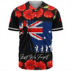 Australia Baseball Shirt Anzac Day Lest We Forget Grunge Flag