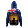 Australia Hoodie Anzac Flag With Soldiers Sunset