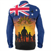 Australia Long Sleeve Shirt Anzac Flag With Soldiers Sunset