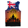 Australia Men Singlet Anzac Flag With Soldiers Sunset