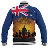 Australia Baseball Jacket Anzac Flag With Soldiers Sunset