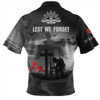 Australia Zip Polo Shirt Lest We Forget Remember Soldiers