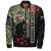 Australia Bomber Jacket Lest We Forget Military Camouflage Simple Style