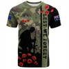 Australia T-Shirt Lest We Forget Military Camouflage Simple Style