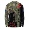 Australia Long Sleeve T-shirt Lest We Forget Military Camouflage Simple Style