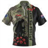 Australia Zip Polo Shirt Lest We Forget Military Camouflage Simple Style