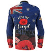 Australia Long Sleeve Shirt - Anzac Day Soldier With Poppies Flowers