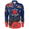 Australia Long Sleeve Shirt - Anzac Day Soldier With Poppies Flowers