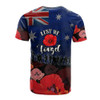 Australia T-Shirt - Anzac Day Soldier With Poppies Flowers