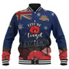 Australia Baseball Jacket - Anzac Day Soldier With Poppies Flowers