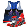 Australia Women Racerback Singlet - Anzac Day NZ Australia Poppies Flowers