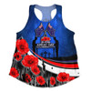 Australia Women Racerback Singlet - Anzac Day NZ Australia Poppies Flowers