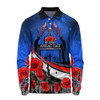 Australia Long Sleeve Polo Shirt - Anzac Day NZ Australia Poppies Flowers