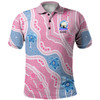 CUSTOM Australia Turtles Aboriginal Custom Polo Shirt - Dreamtime River And Turtles Dot Art Painting Pink Polo Shirt