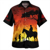 Australia Hawaiian Shirt Lest We Forget Horse Sunset