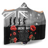 Australia Hooded Blanket Lest We Forget Military Soldiers Poppy