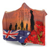 Australia Hooded Blanket Lest We Forger Soldiers Flag With Poppy Flower