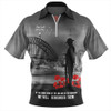 Australia Zip Polo Shirt At The Going Down Of The Sun We Will Remember Them